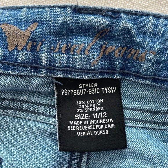 Wet Seal Y2K Distressed Juniors Jeans Size 11/12 - Picture 3 of 13